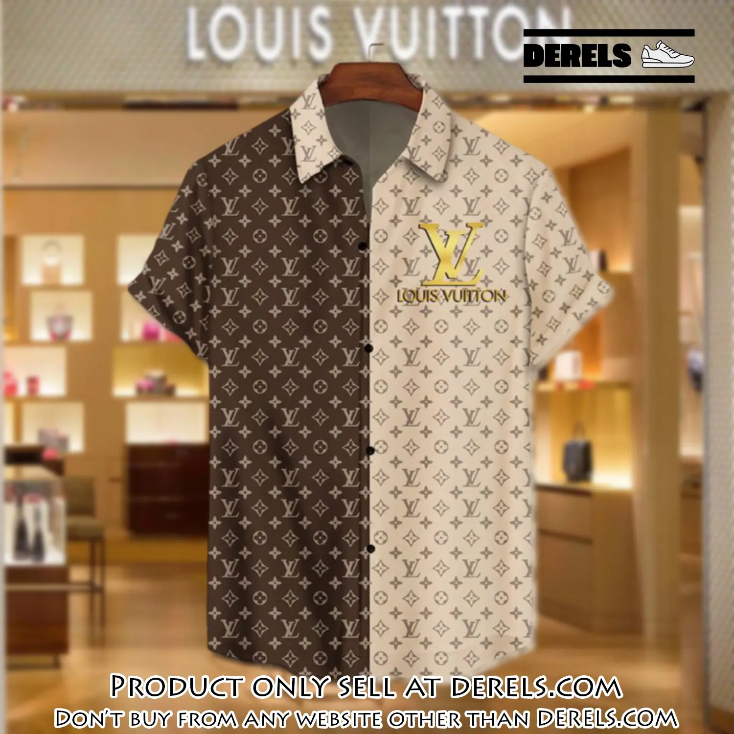 Lv louis vuitton luxury hawaiian shirt & short set lhs1193 dr1607278